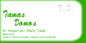 tamas domos business card